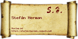 Stefán Herman névjegykártya